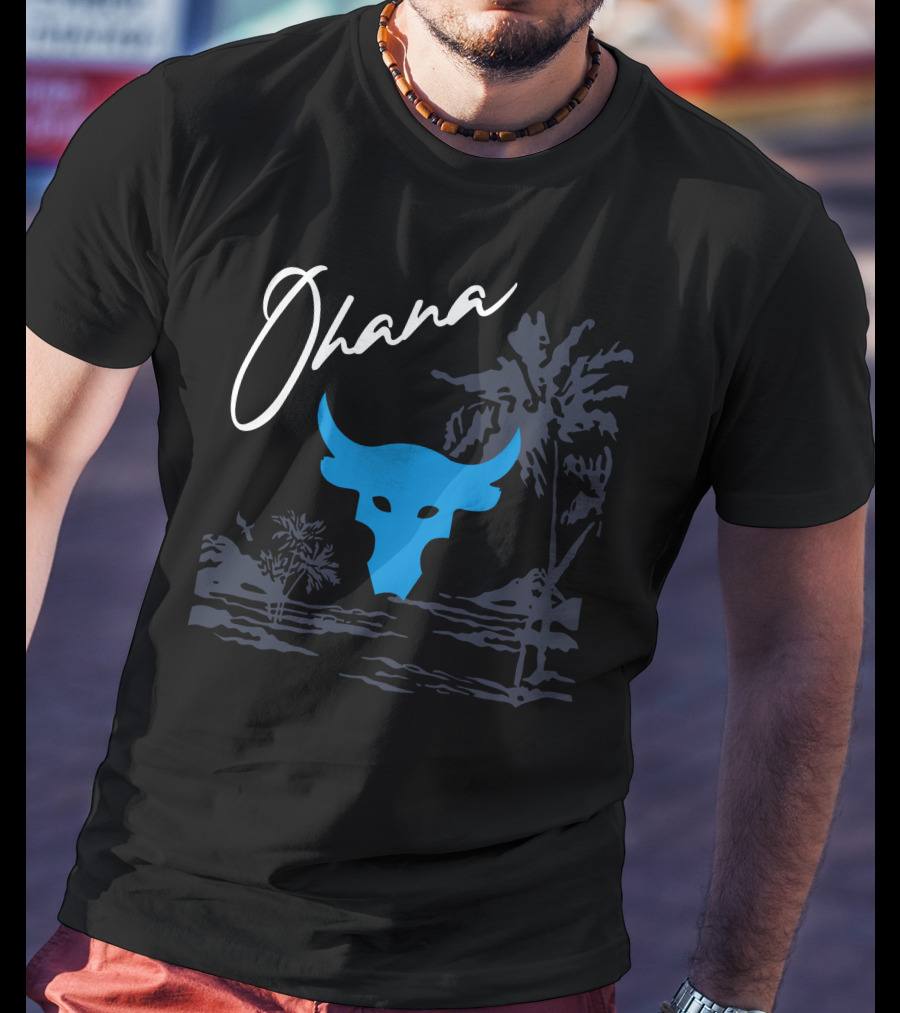 Ohana Blue Bull Tropical Landscape T-Shirt