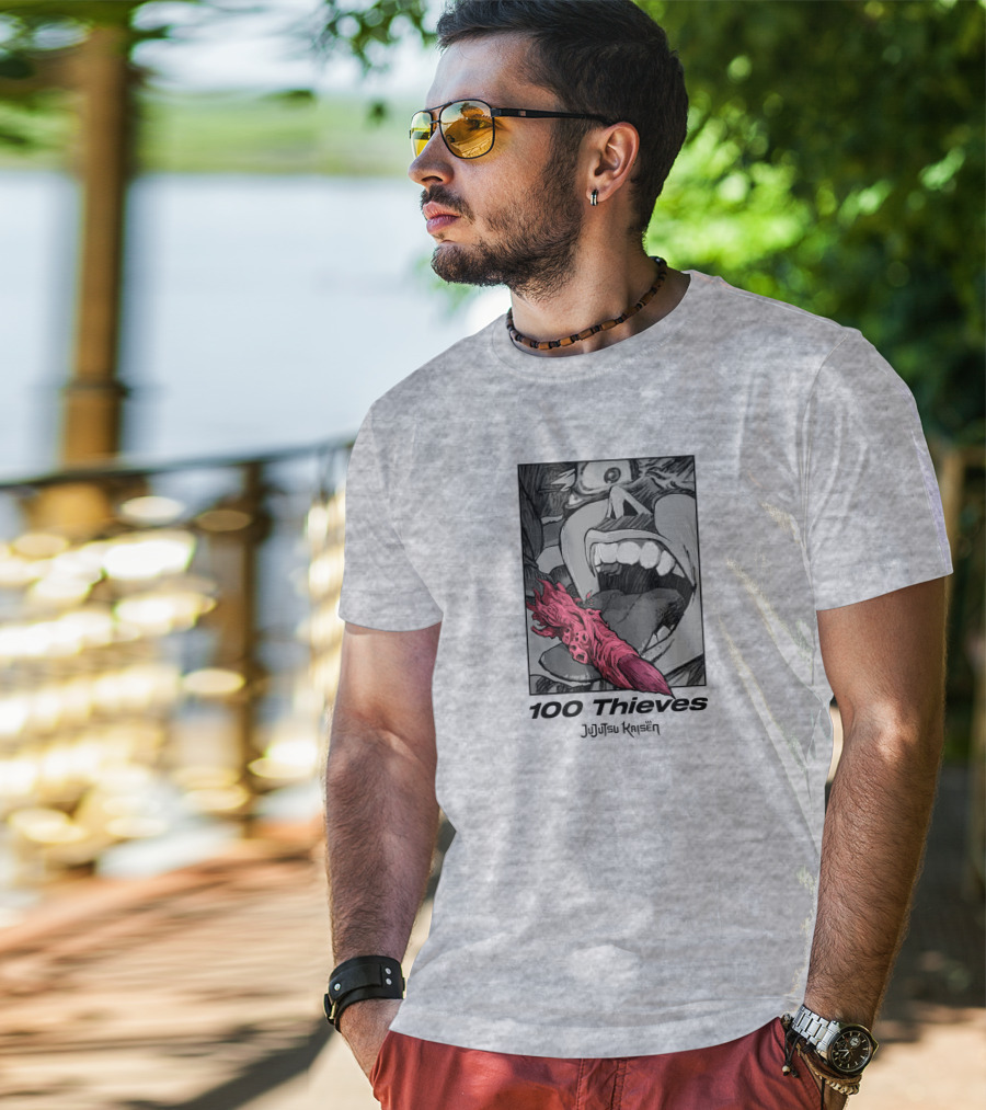 100 Thieves Jujutsu Kaisen Collaboration Manga T-Shirt