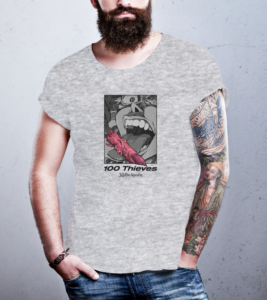 100 Thieves Jujutsu Kaisen Collaboration Manga T-Shirt