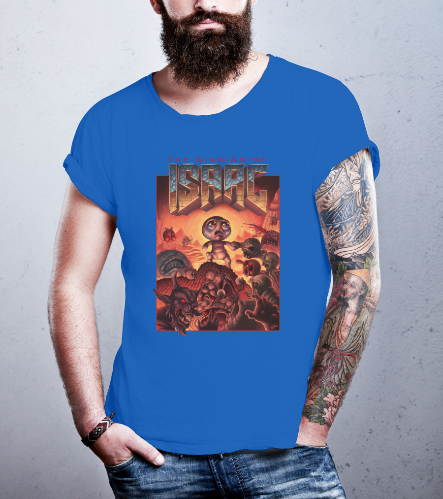 The Binding Of Isaac Dramatic Monster Battle Scene With Detailed Character T-Shirt