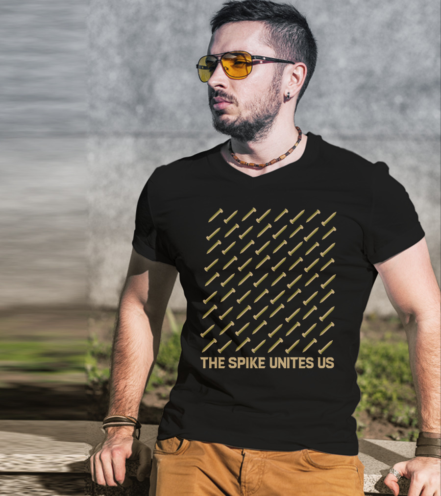 The Spike Unites Us Rows Of Gold Spikes T-Shirt