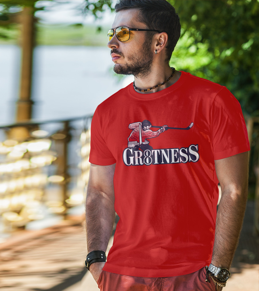 Gr8tness Ice Hockey Player Skating Action T-Shirt