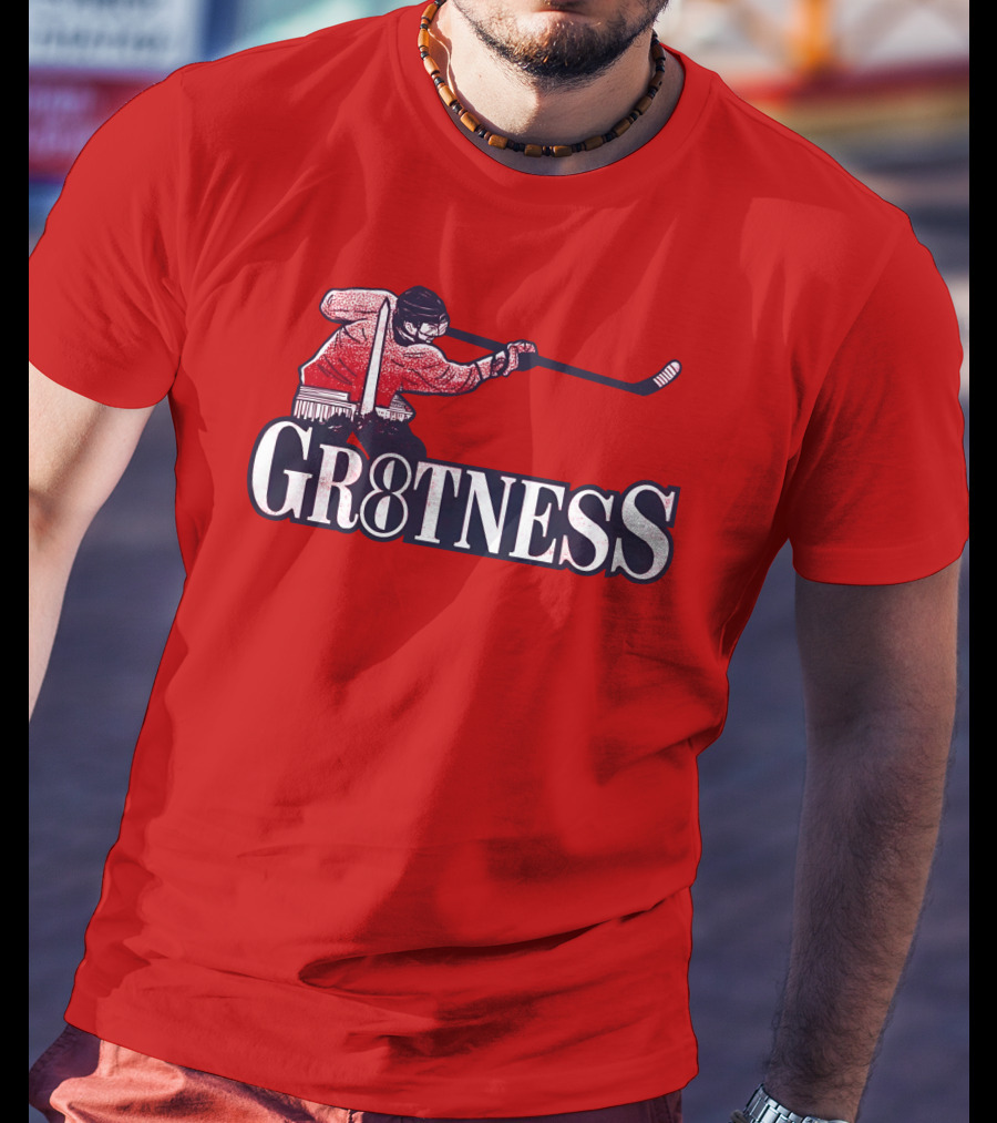 Gr8tness Ice Hockey Player Skating Action T-Shirt