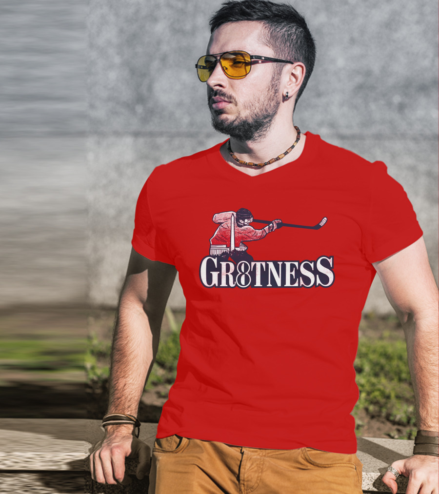 Gr8tness Ice Hockey Player Skating Action T-Shirt