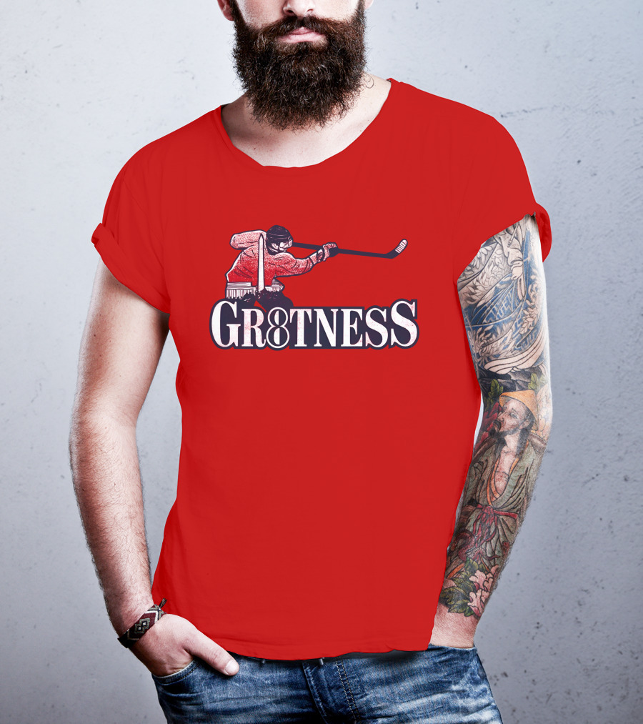 Gr8tness Ice Hockey Player Skating Action T-Shirt