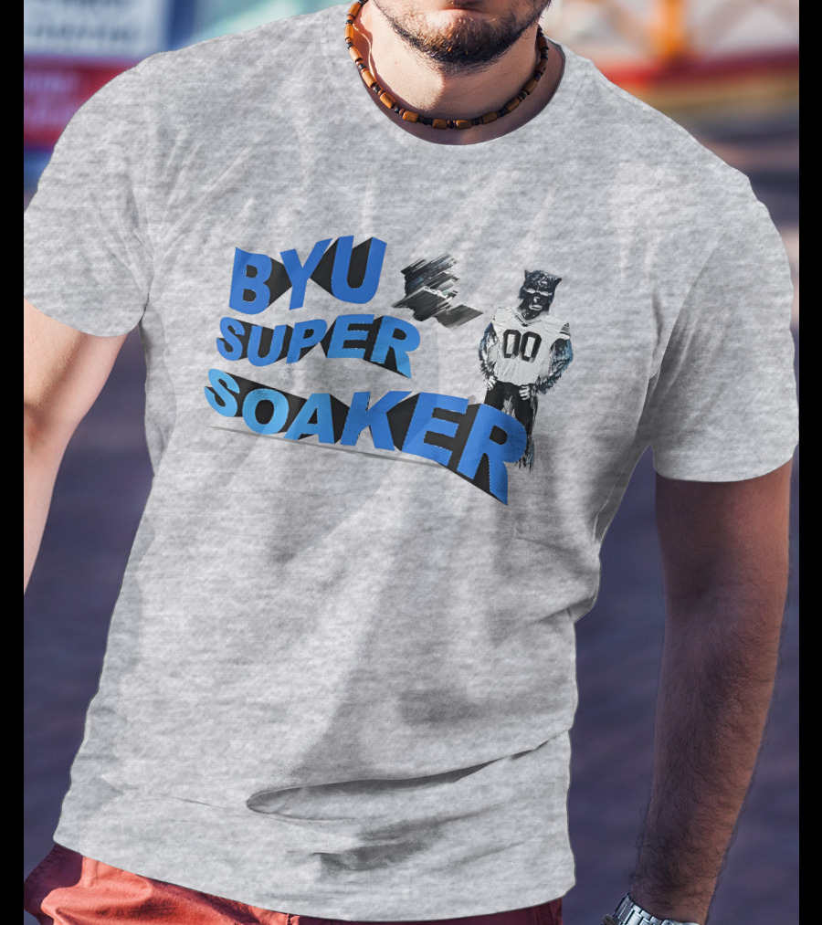 BYU Super Soaker Wildcat Jersey 00 Blue Motion T-Shirt