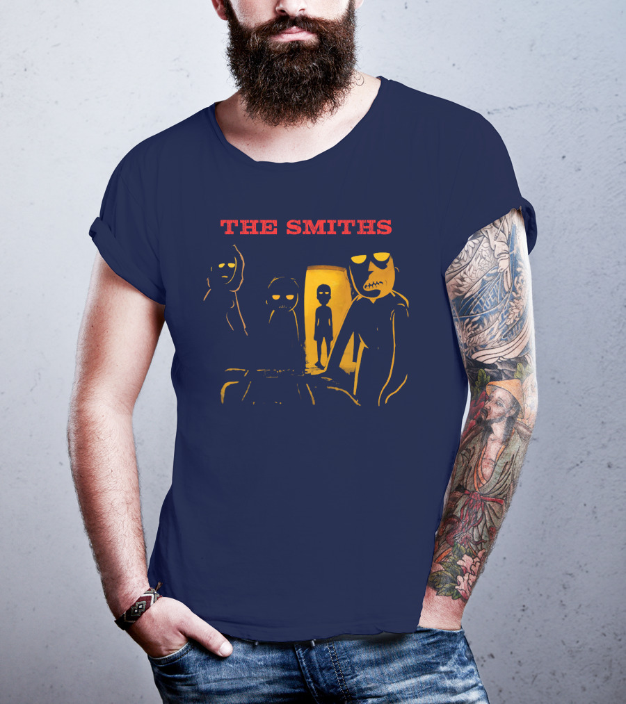 THE SMITHS Yellow Characters In Darkened Room With Doorway Light T-Shirt