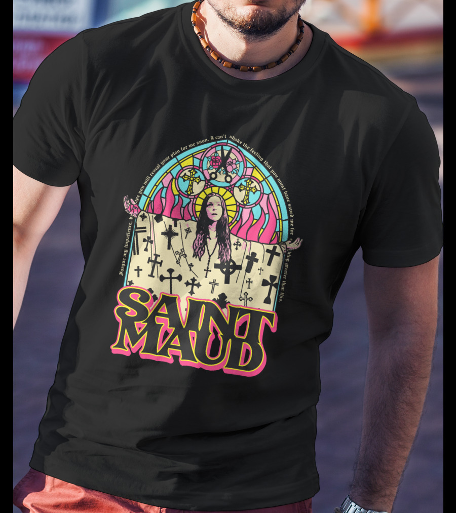 Saint Maud Never Waste Your Pain Stained Glass Crosses T-Shirt