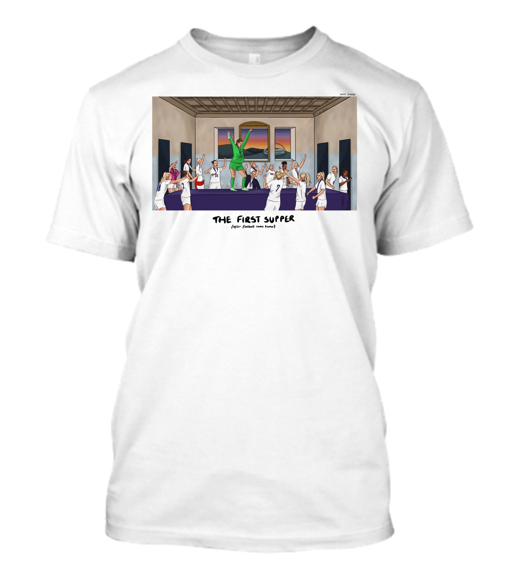 The First Supper After Football Came Home Art By David Squires T-Shirt