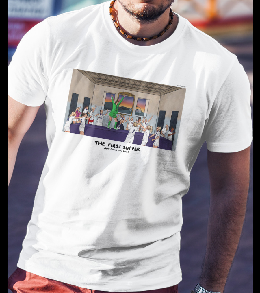 The First Supper After Football Came Home Art By David Squires T-Shirt