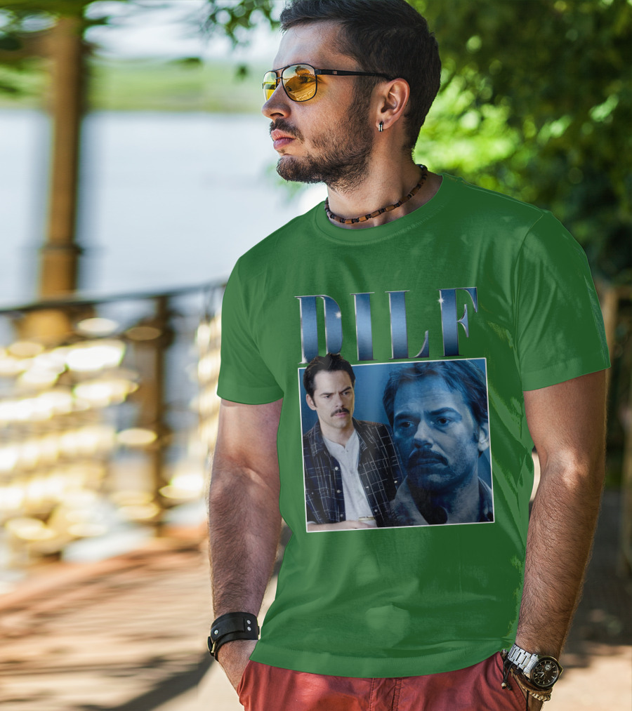 Charlie Swan DILF Mustache Double T-Shirt