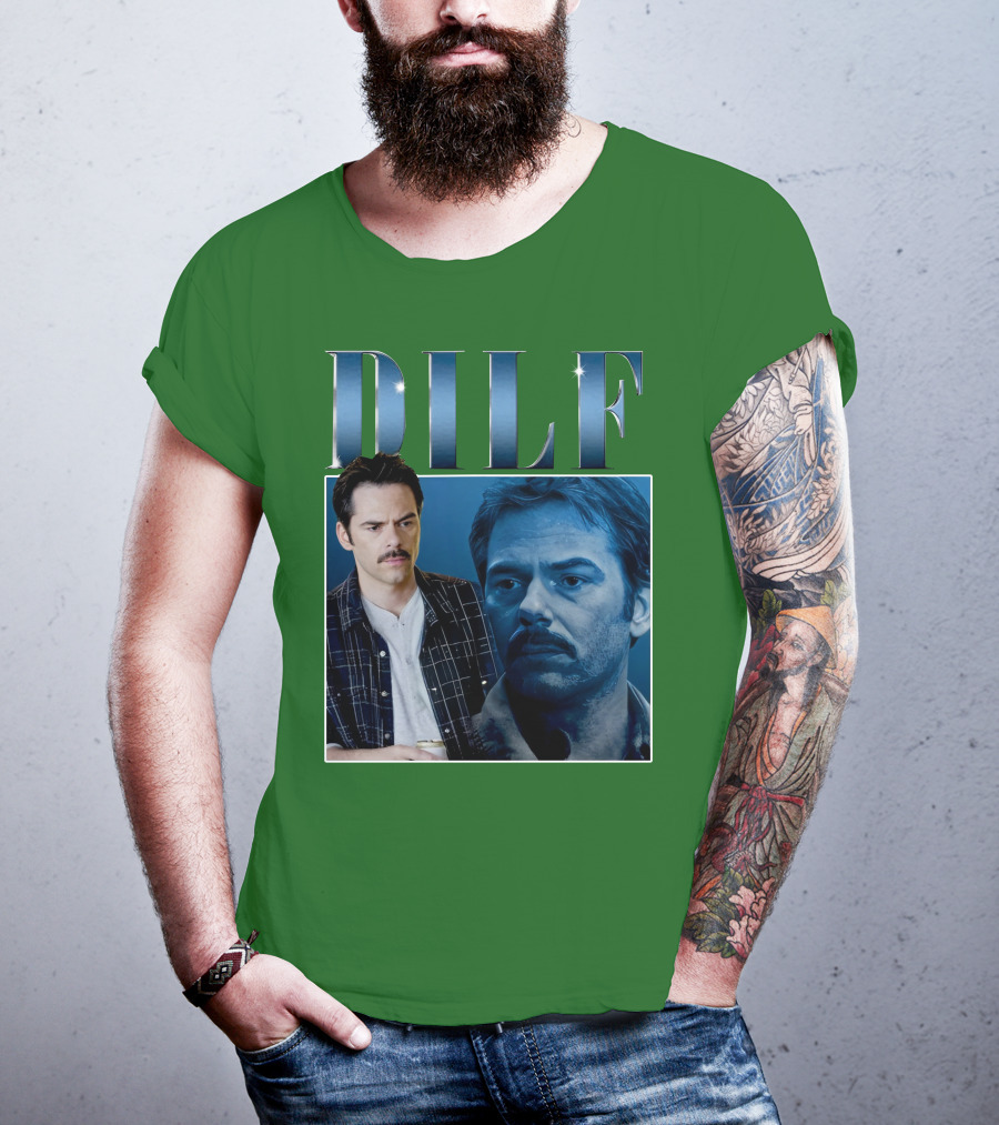 Charlie Swan DILF Mustache Double T-Shirt