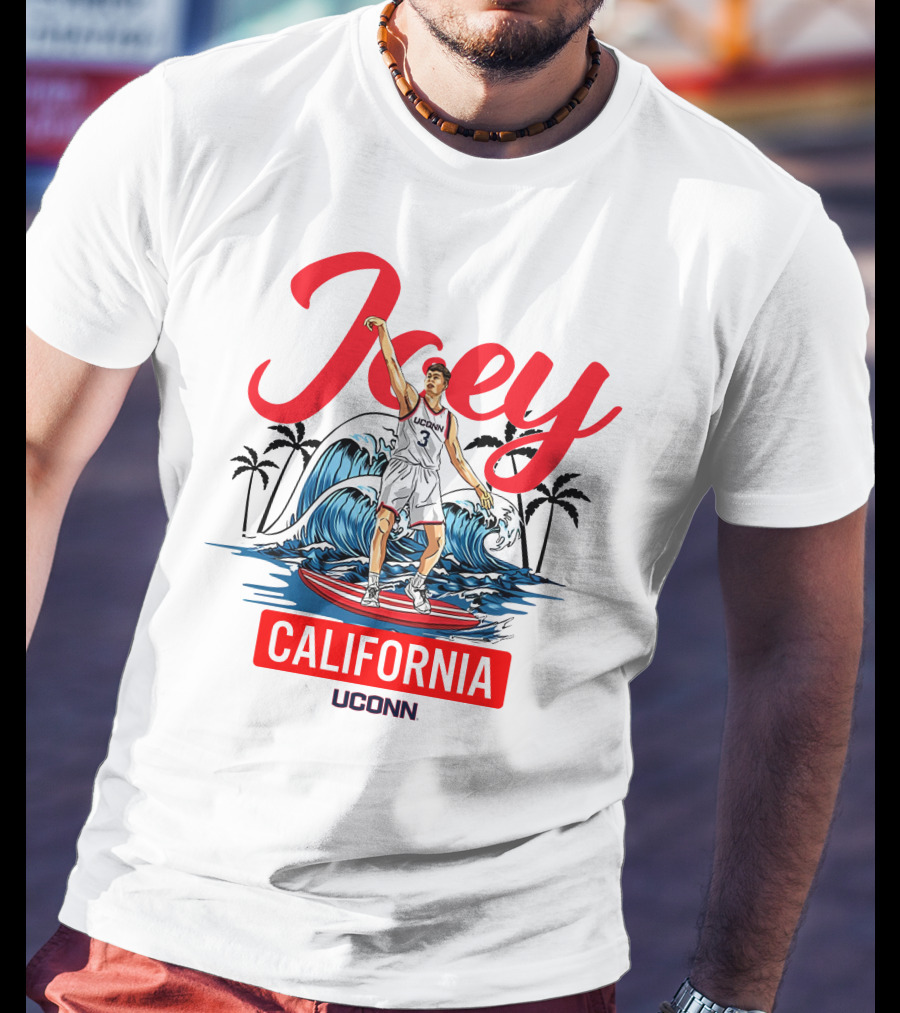 Joey California UConn Surfing Basketball Wave T-Shirt