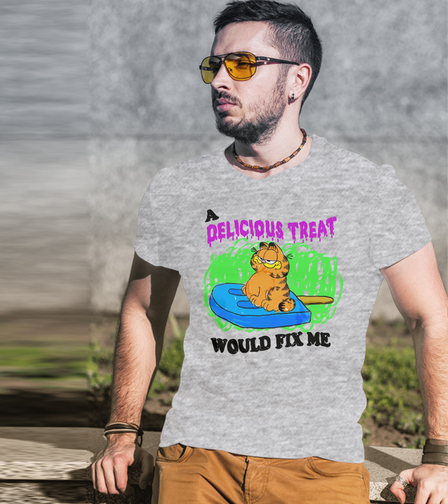 Garfield A Delicious Treat Would Fix Me Popsicle T-Shirt