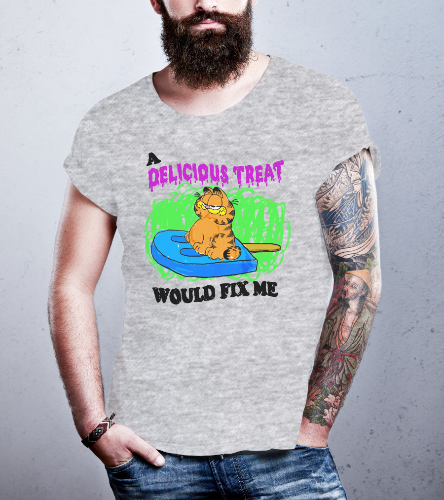 Garfield A Delicious Treat Would Fix Me Popsicle T-Shirt
