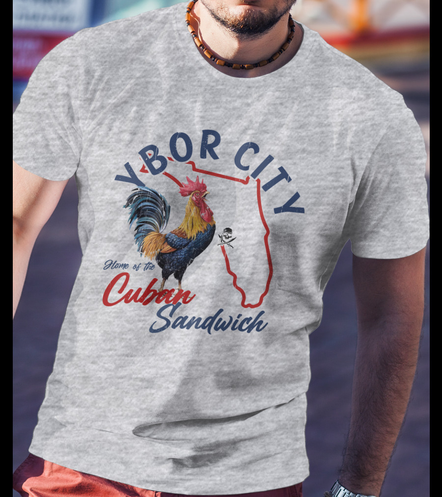 Ybor City Florida Rooster Home Of The Cuban Sandwich T-Shirt