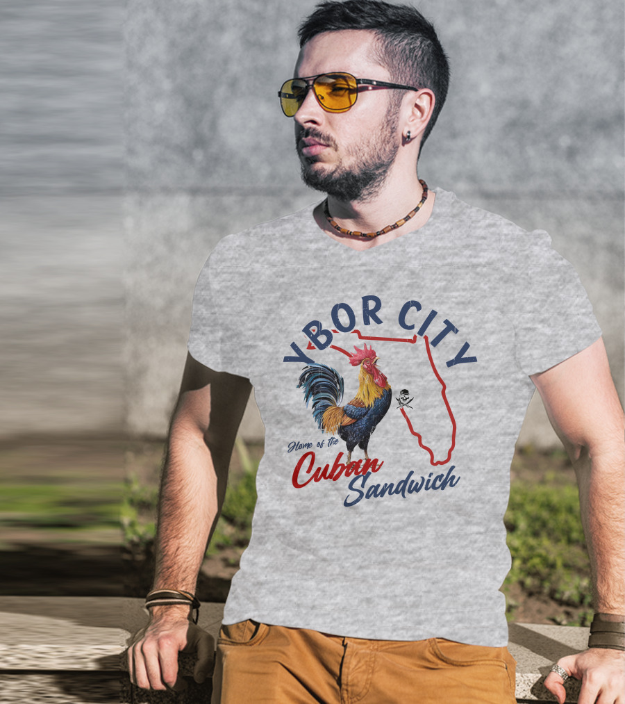 Ybor City Florida Rooster Home Of The Cuban Sandwich T-Shirt