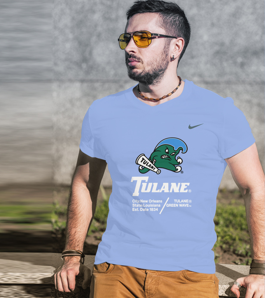 Tulane Green Wave New Orleans Louisiana Est 1834 T-Shirt
