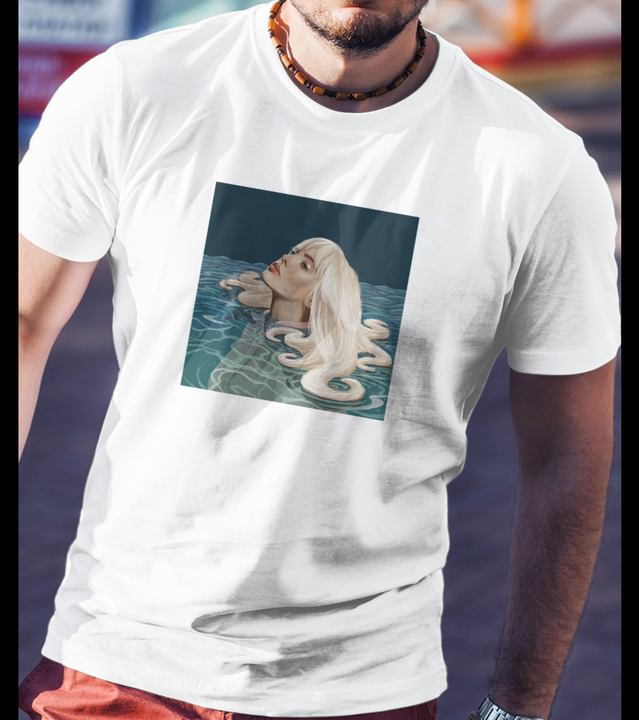 Resurface Feminine Profile Emerging From Water With Flowing Hair T-Shirt