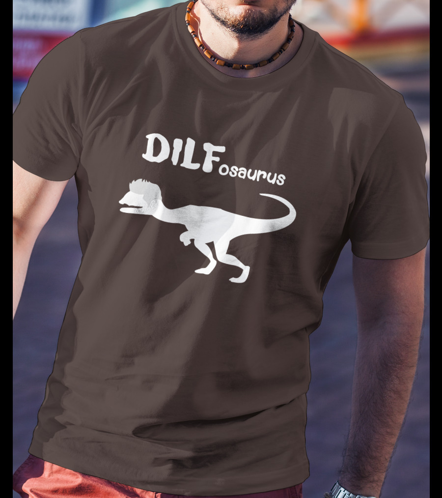 DILFosaurus Dinosaur Silhouette With Hairstyle T-Shirt