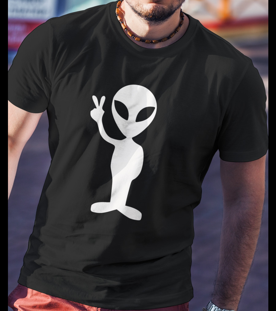 Alien Peace Hand Gesture T-Shirt
