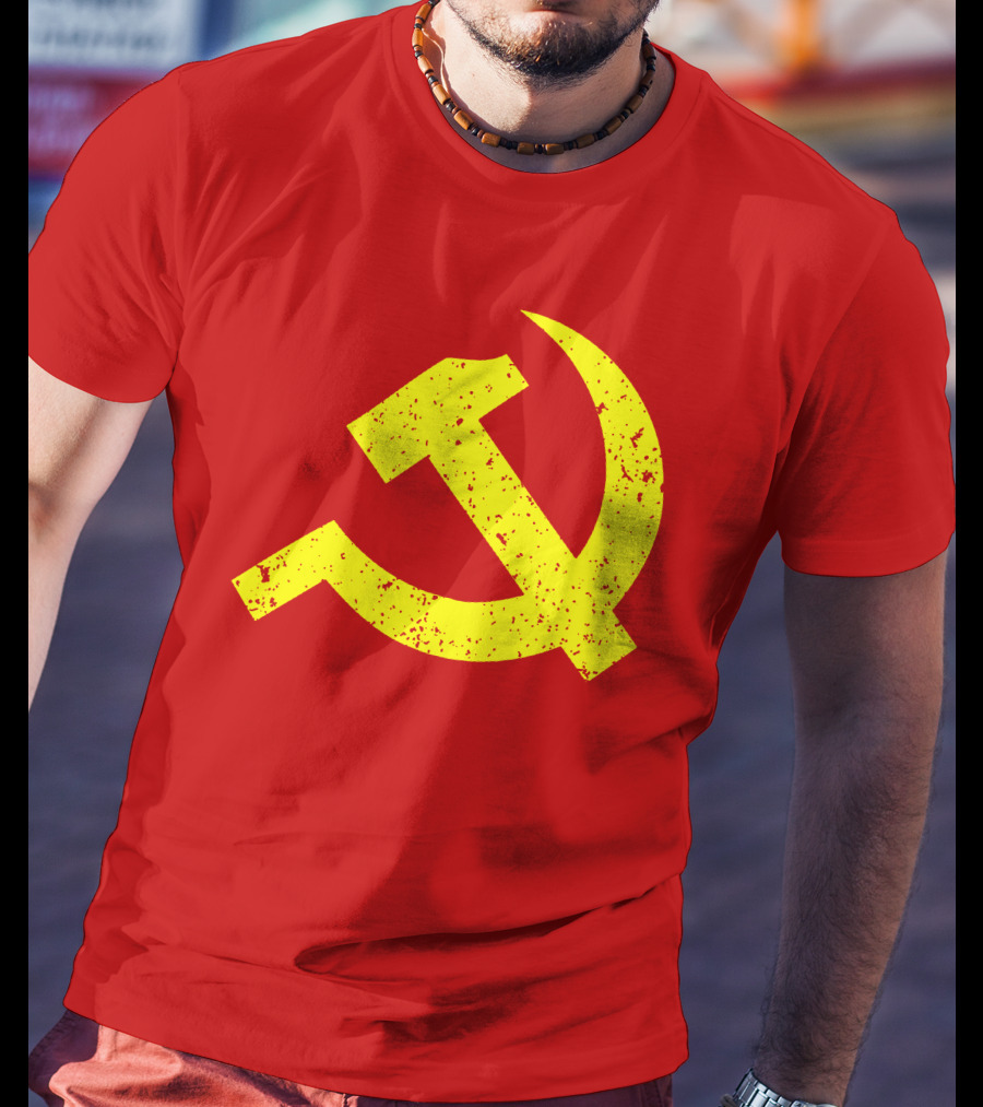 Aaron Spacethug Hammer And Sickle Communist Party Flag T-Shirt