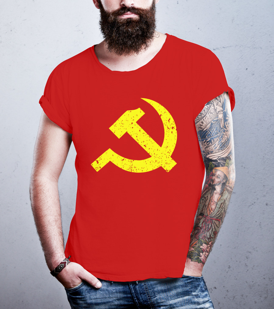 Aaron Spacethug Hammer And Sickle Communist Party Flag T-Shirt