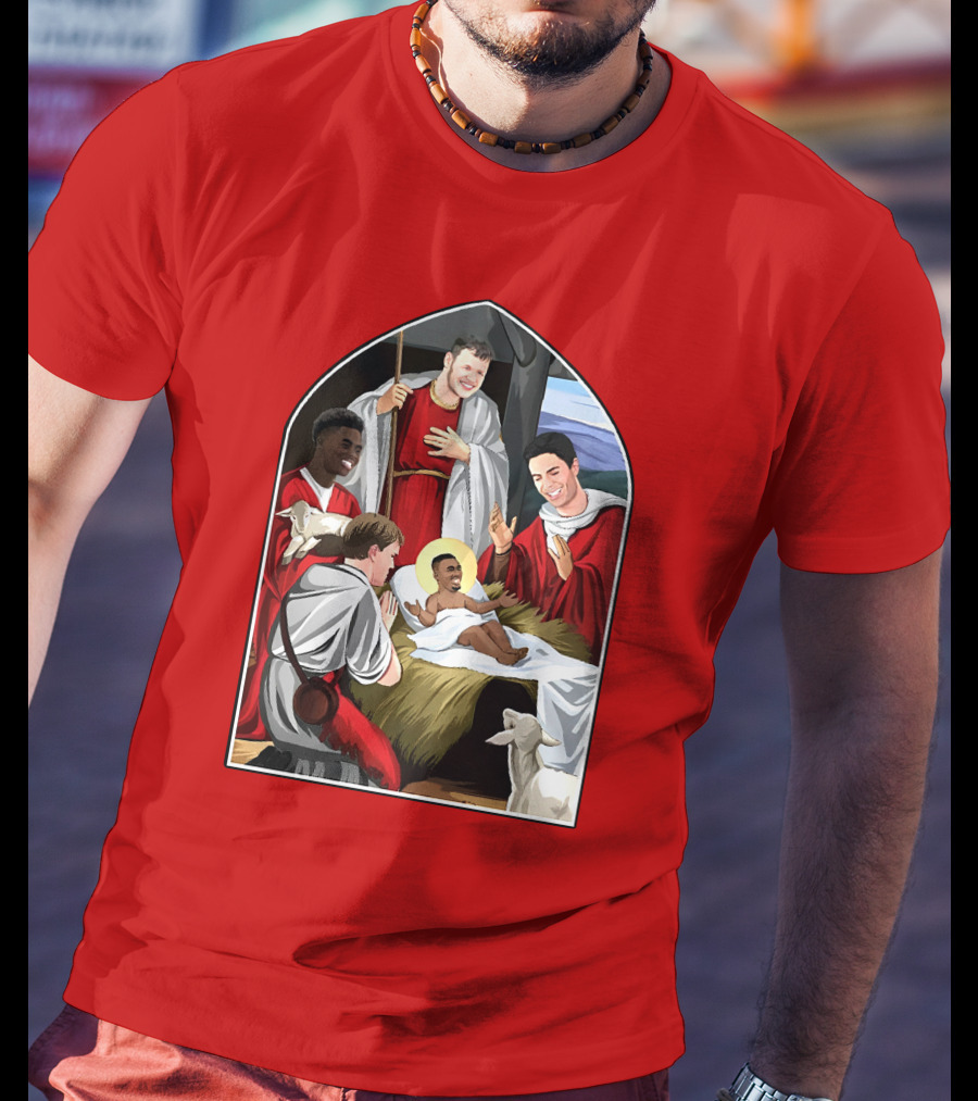 Victoriamscott Adults Jesus Saka Nativity Gunners Christmas Jumper T-Shirt