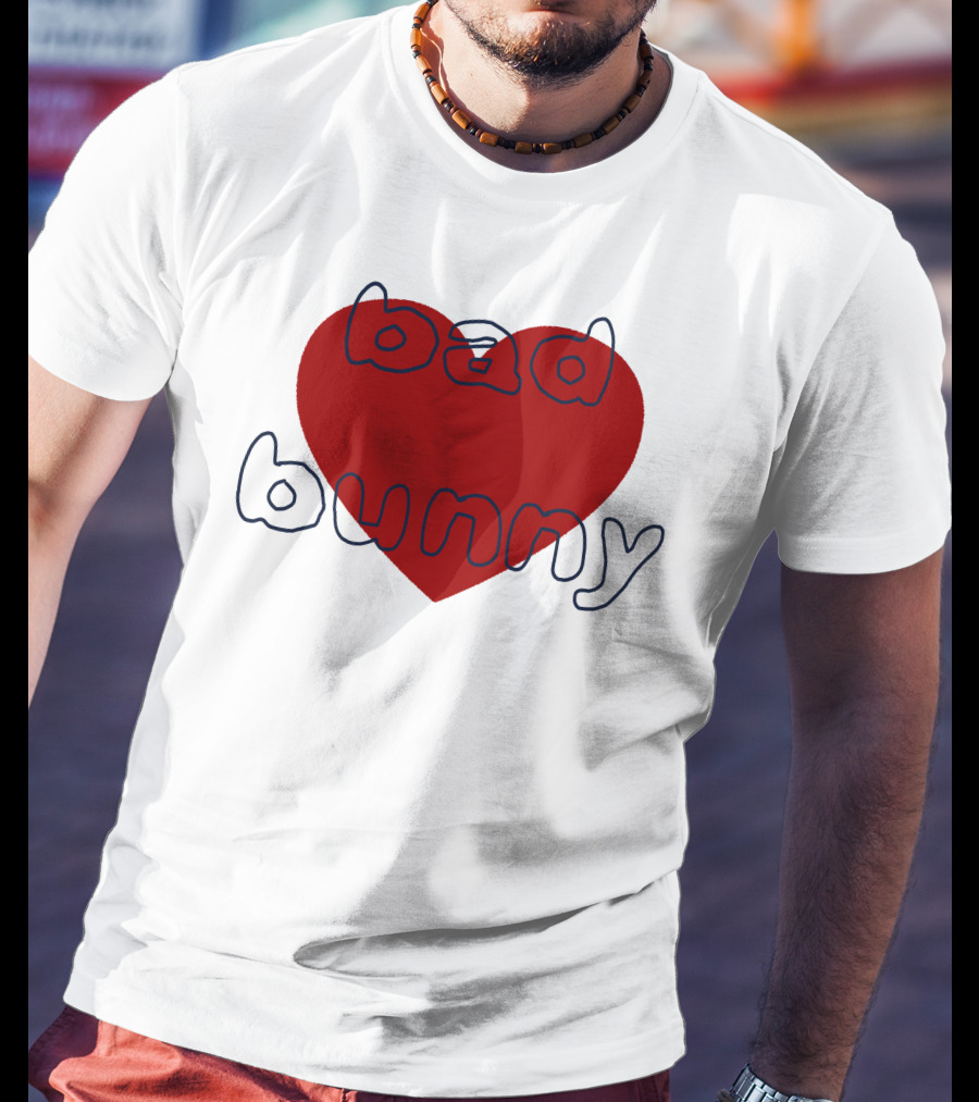 Bad Bunny Red Heart Sanbenito T-Shirt
