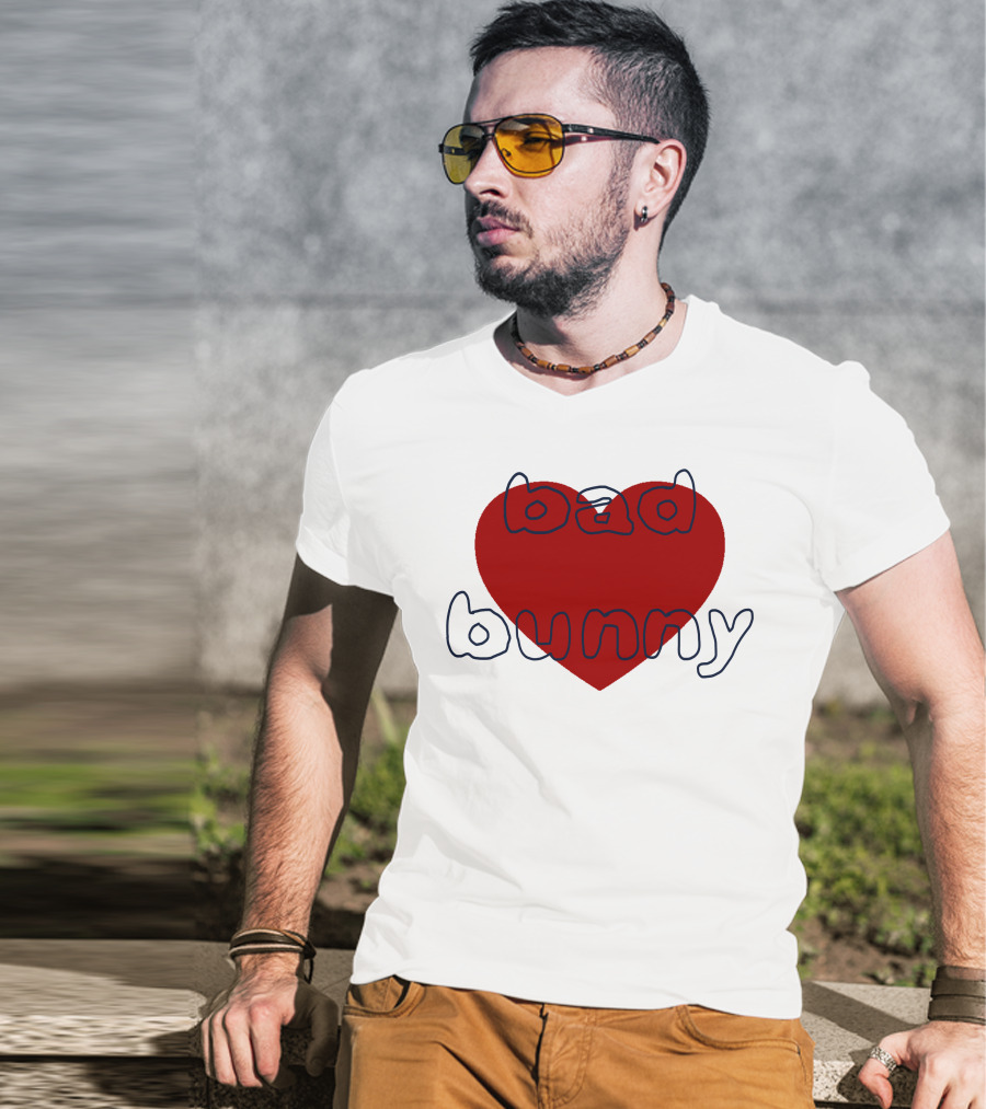 Bad Bunny Red Heart Sanbenito T-Shirt