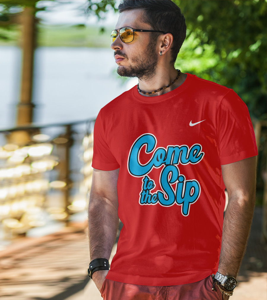 Kelvin Bolden Come To The Sip Red And Blue Script T-Shirt