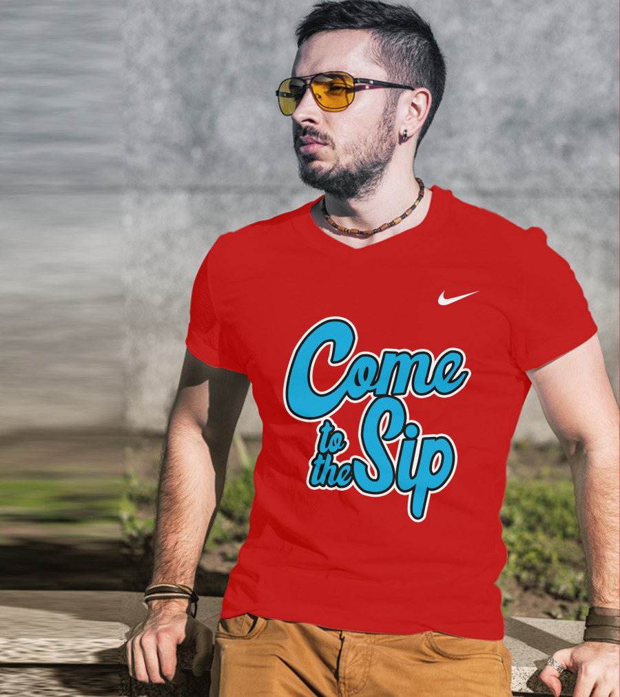 Kelvin Bolden Come To The Sip Red And Blue Script T-Shirt