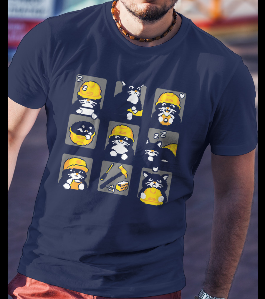Rawpaw Ink Store Cats With Jobs Construction Workers Icons T-Shirt