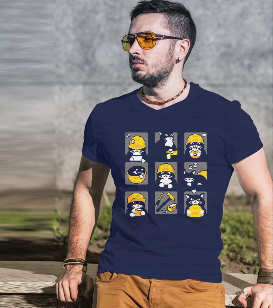 Rawpaw Ink Store Cats With Jobs Construction Workers Icons T-Shirt