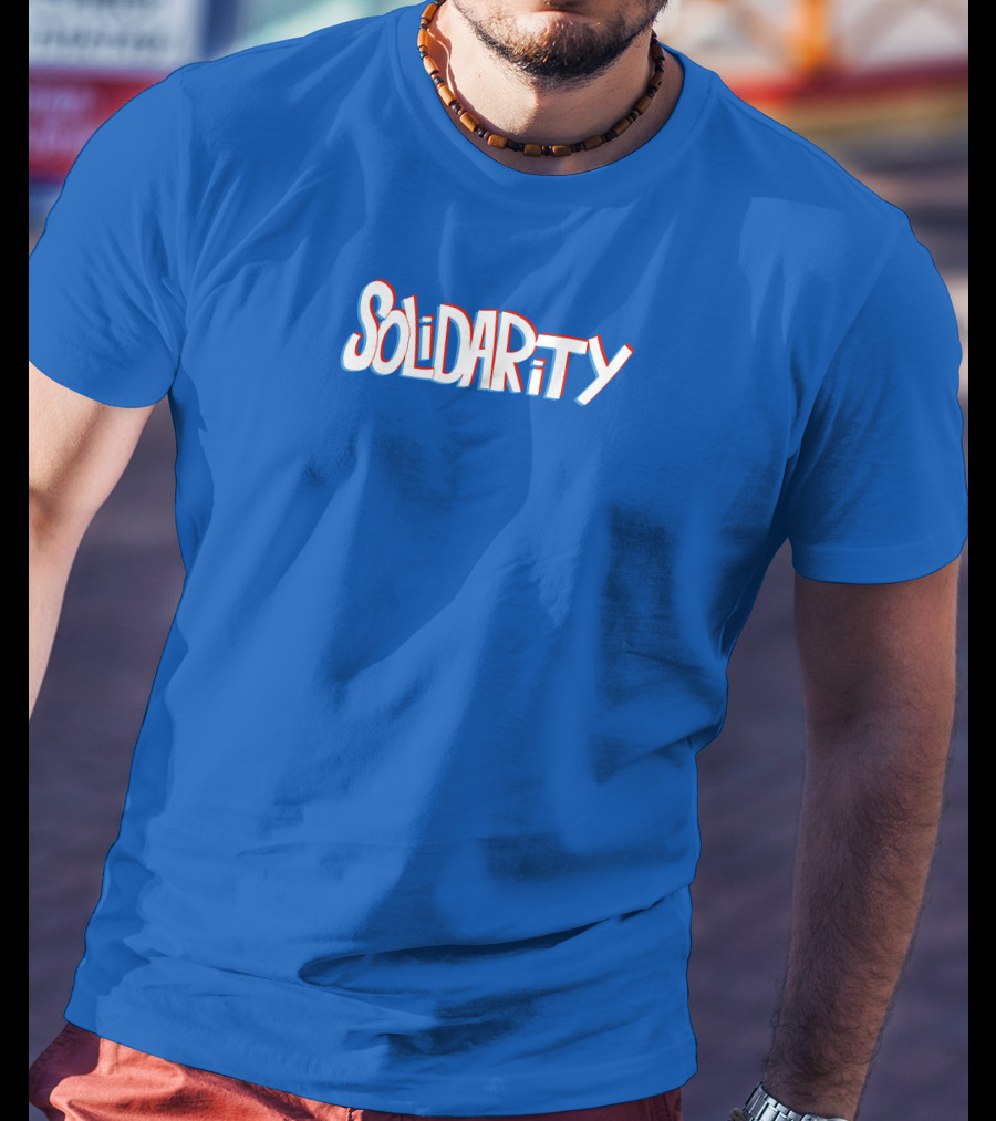 Solidaritycouk Solidarity Dyed Blue Text T-Shirt