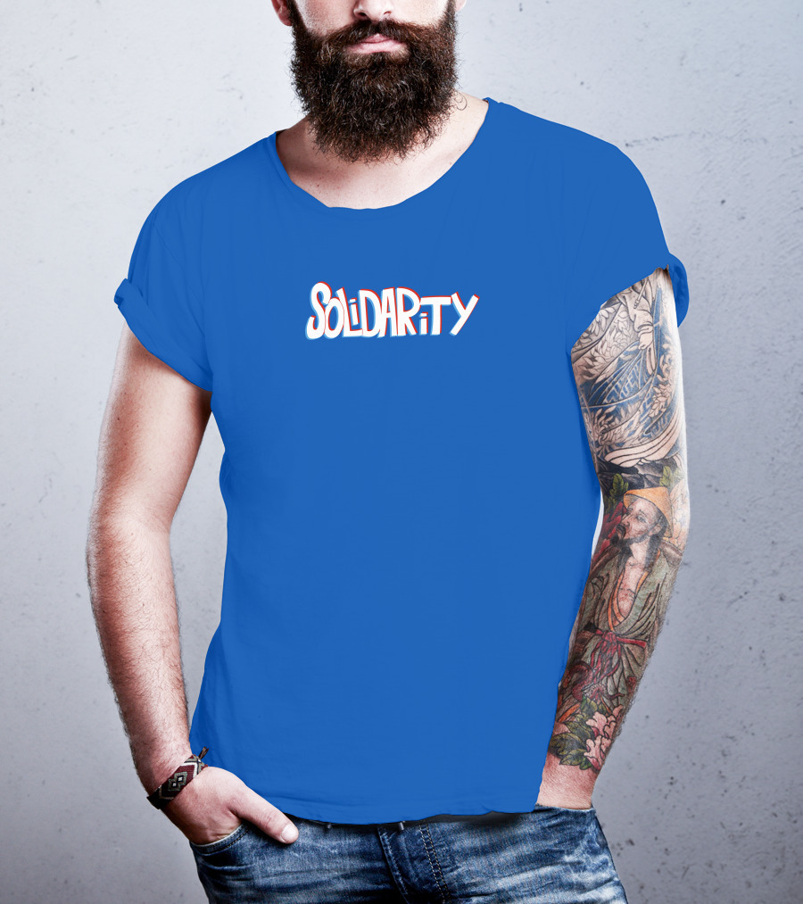 Solidaritycouk Solidarity Dyed Blue Text T-Shirt