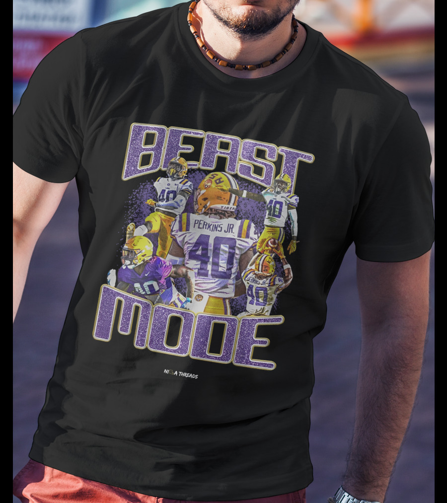 Nila Threads Perkins Jr Beast Mode 40 Football Player Highlights T-Shirt