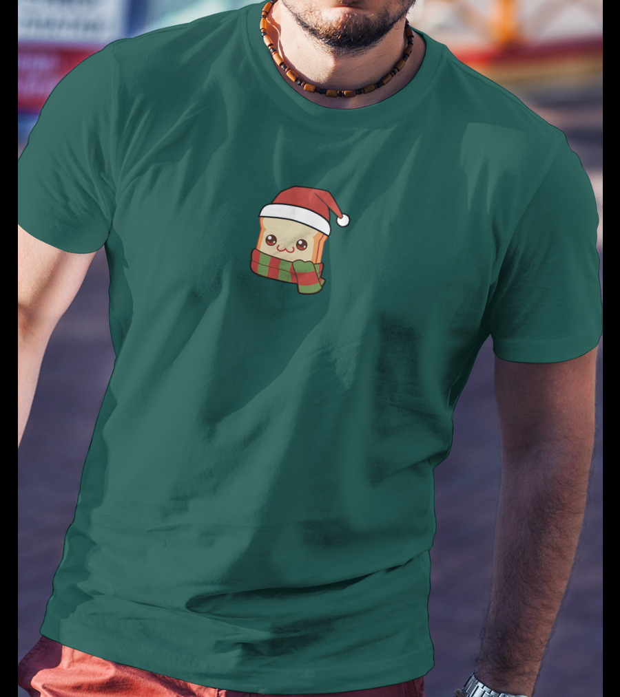 Friendship Bread Shop Christmas Bread Santa Hat And Scarf T-Shirt