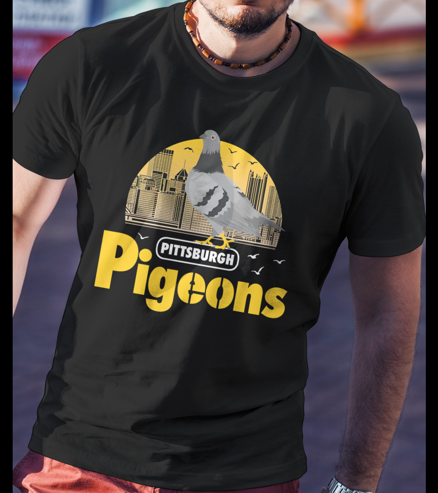 Pittsburgh Clothing Company Pigeons Skyline Bird T-Shirt
