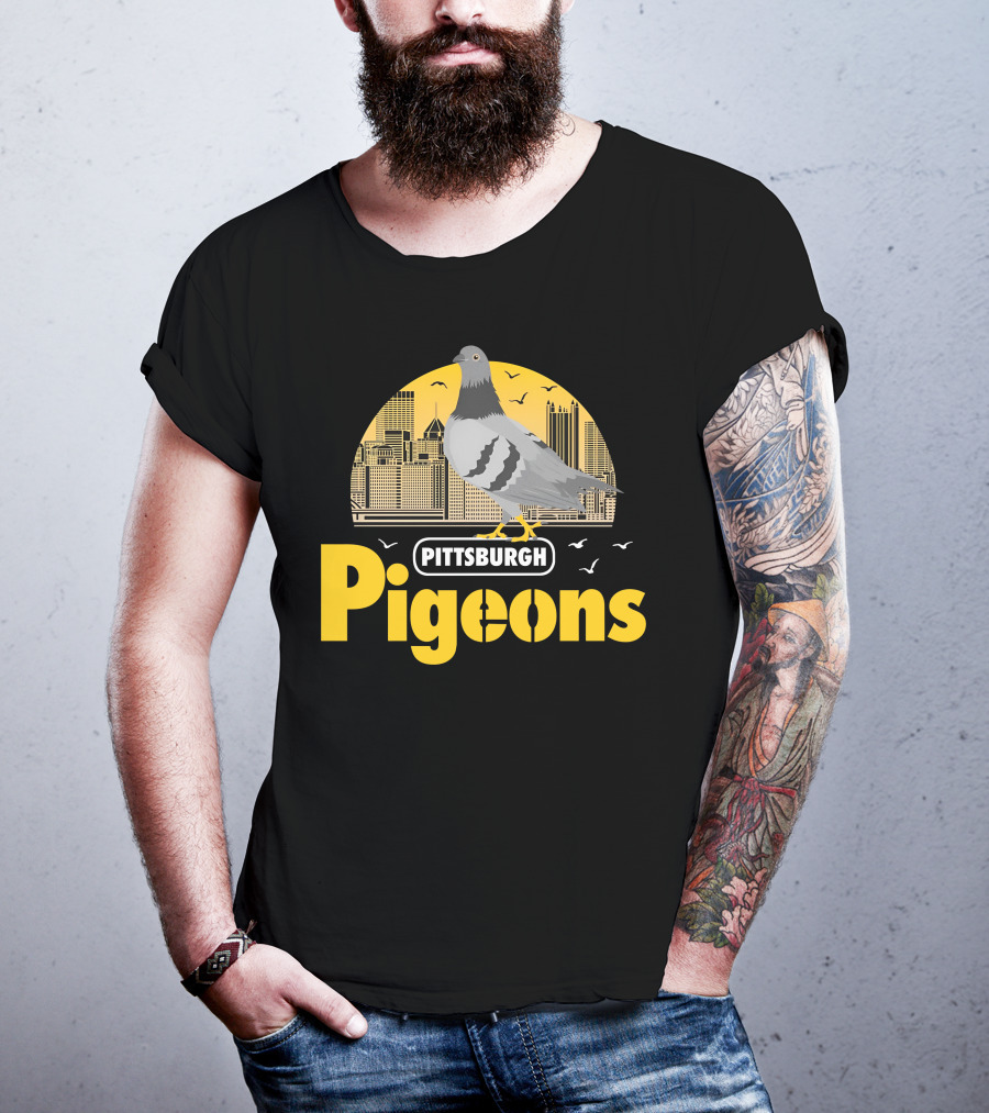 Pittsburgh Clothing Company Pigeons Skyline Bird T-Shirt