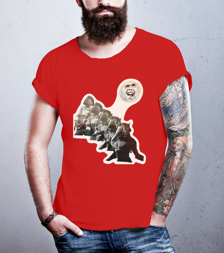 Hilarious Meme Jeffrey Wolf Transformation Full Moon Face Reaction T-Shirt