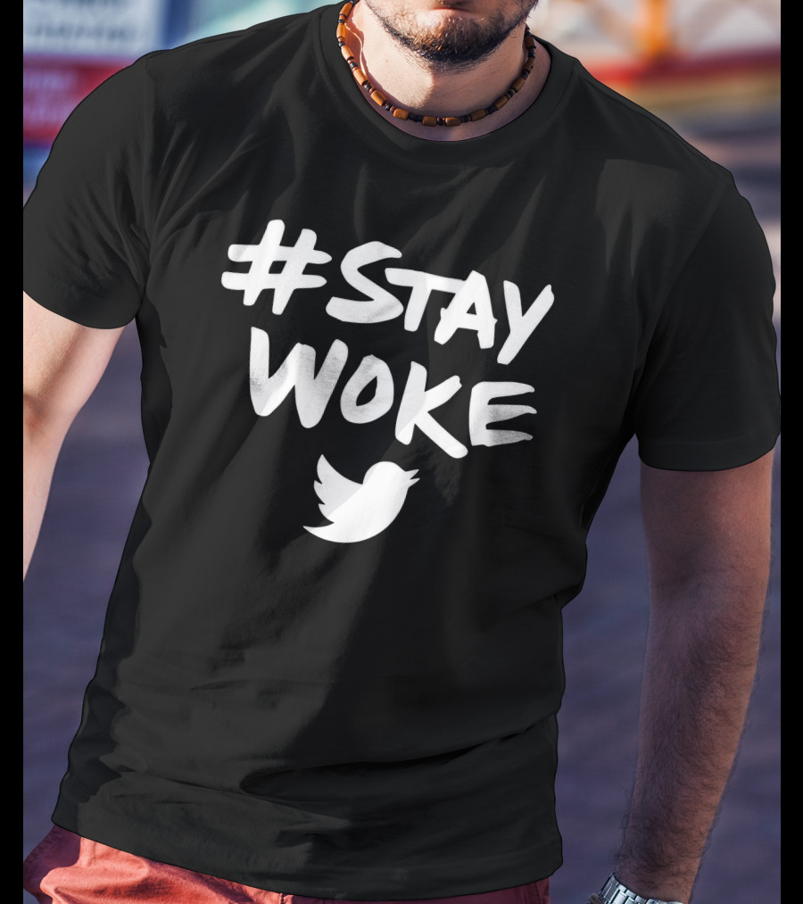 Stay Woke Twitter Bird Logo Elon Musk T-Shirt