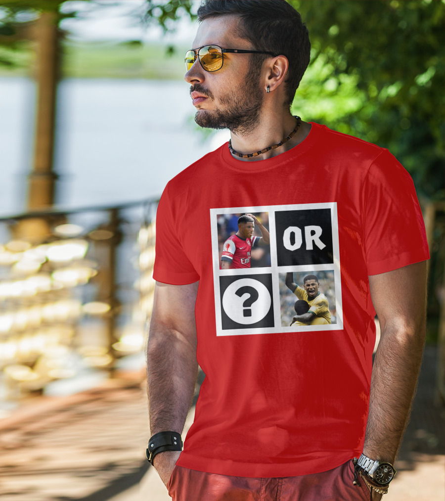Redmancdesigns Walcott Or Pele Soccer Icons Question Mark Retro Combo T-Shirt