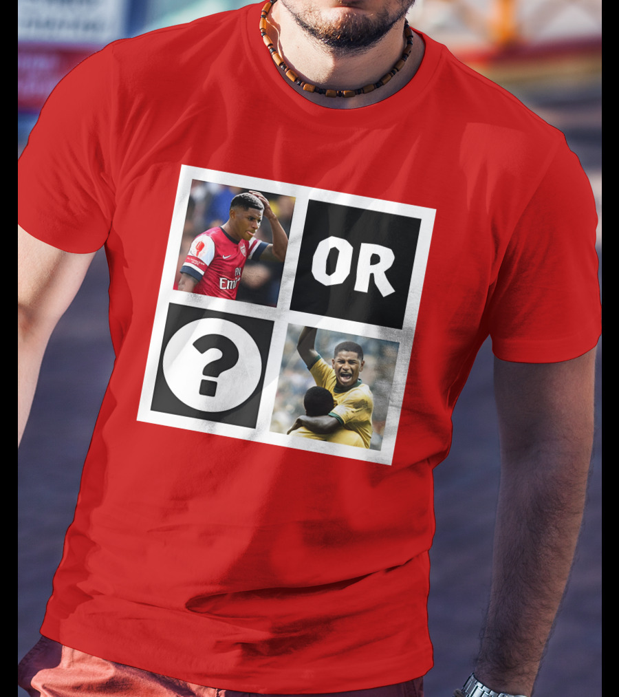 Redmancdesigns Walcott Or Pele Soccer Icons Question Mark Retro Combo T-Shirt