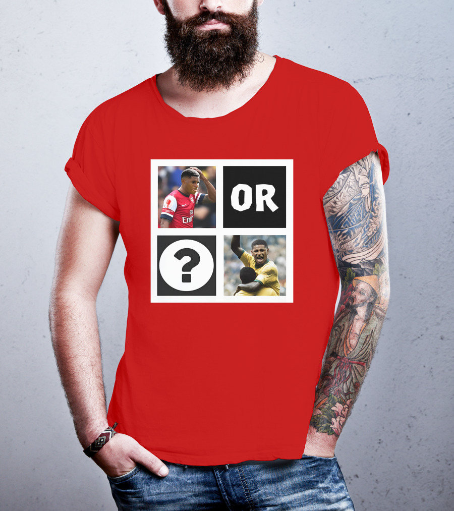 Redmancdesigns Walcott Or Pele Soccer Icons Question Mark Retro Combo T-Shirt