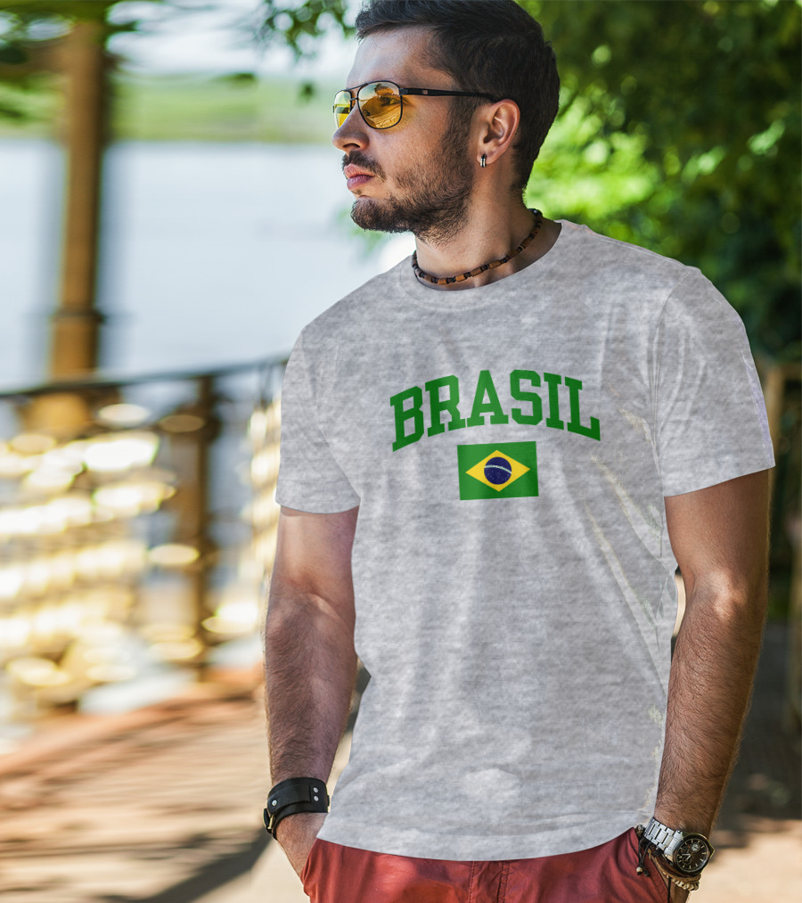 Nowunitedmusic Josh Beauchamp Brasil Flag Wearing T-Shirt