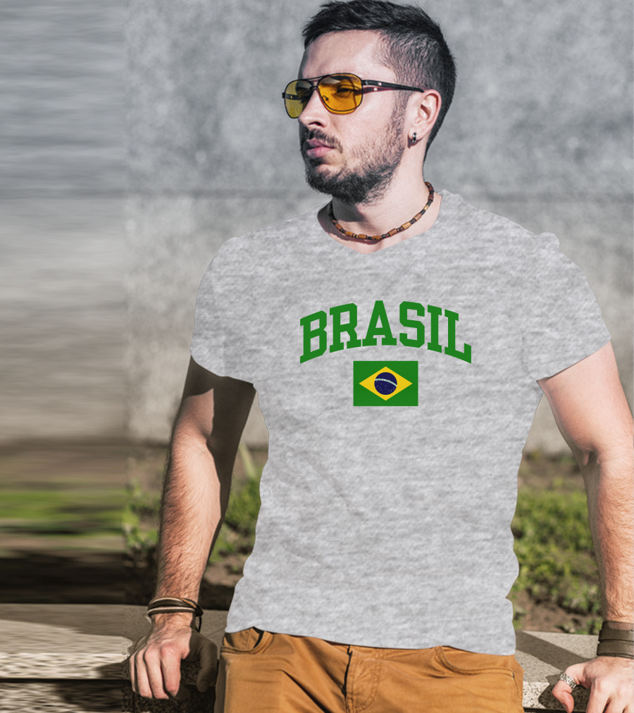 Nowunitedmusic Josh Beauchamp Brasil Flag Wearing T-Shirt
