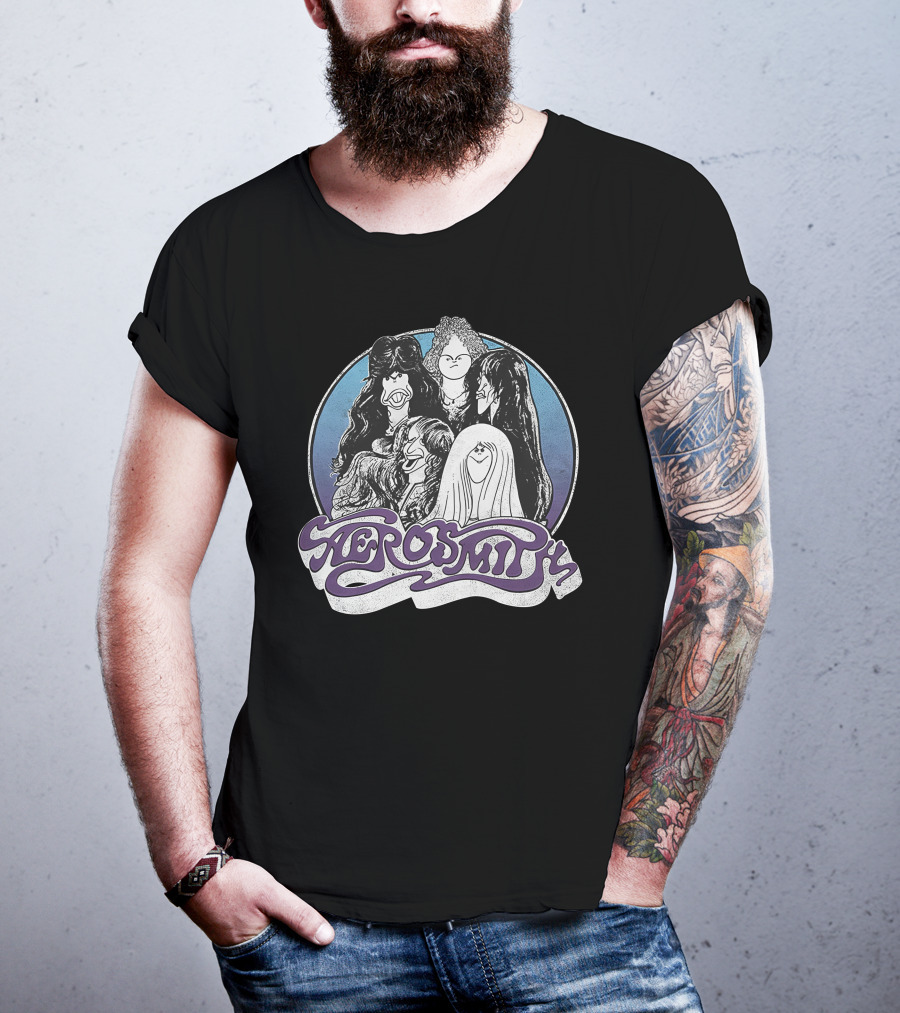 Aerosmith Cartoon Band Members T-Shirt