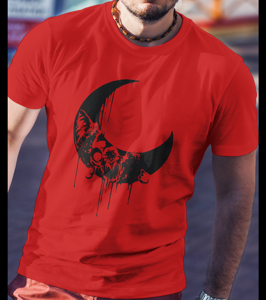 Mxmorggo Blood Moon Bat Dripping T-Shirt