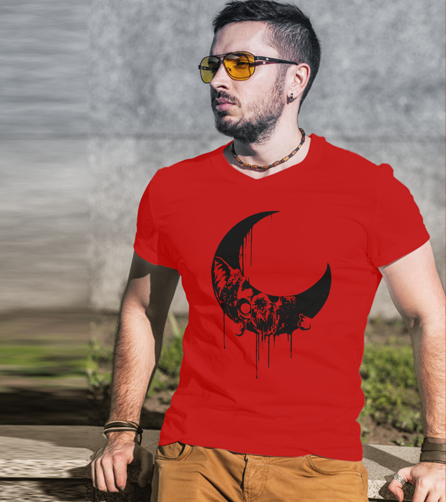 Mxmorggo Blood Moon Bat Dripping T-Shirt